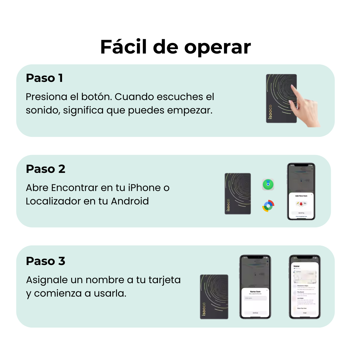Tarjeta Localizadora Premium Bluetooth Gps Rastreadora compatible con iOS y Android